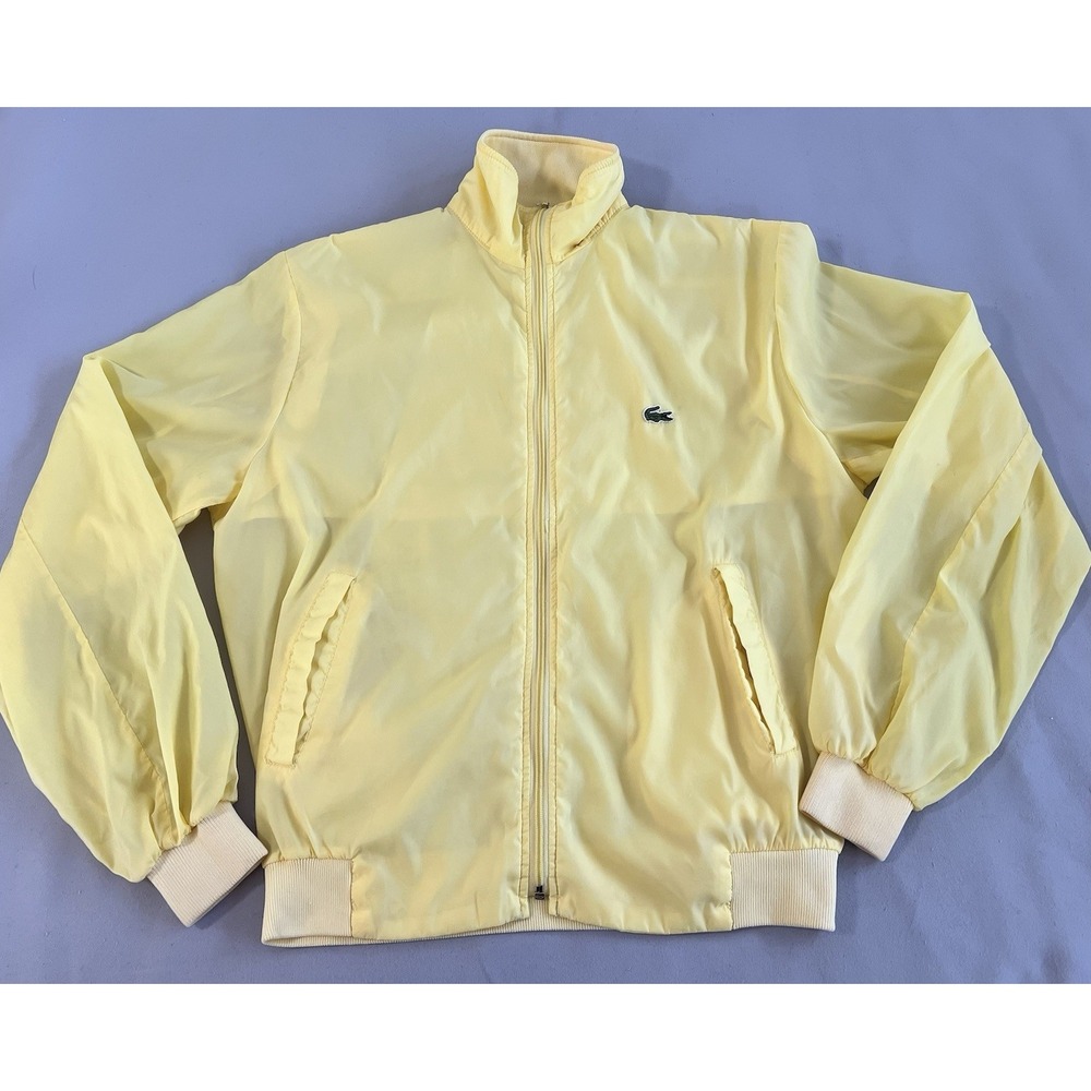 Vintage IZOD Lacoste Light Windbreaker Jacket Yellow Men Size‎ Large Nylon